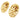Gold Chanel CC Gold Plated Oval Clip On Earrings