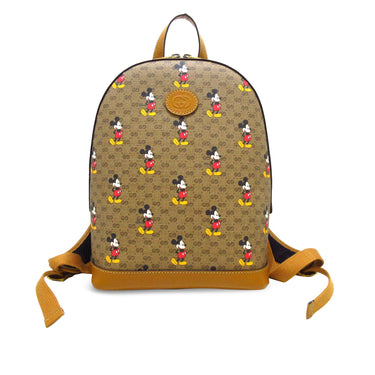 Brown Gucci Micro GG Mickey Mouse Dome Backpack - Designer Revival