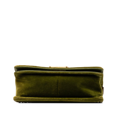 Green Chanel Small Tweed and Velvet Boy Flap Crossbody Bag - Designer Revival