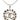 Silver Chanel CC Brass Strass Pendant Necklace