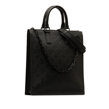Black Louis Vuitton Monogram Taurillon Sac Plat Satchel - Designer Revival
