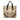 Beige Burberry Studded Leather Trimmed House Check Canvas Tote