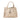 Creme Burberry House Check Trimmed Leather Horn Toggle Tote