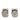 Pink Hermès Palladium Plated and Enamel Cage D H Push Back Earrings