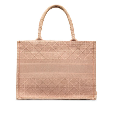 Pink Dior Medium Cannage Embroidered Book Tote
