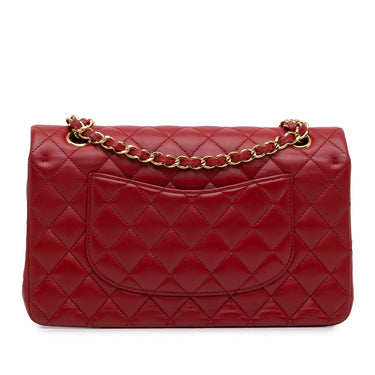Red Chanel Medium Classic Lambskin Double Flap Shoulder Bag - Designer Revival
