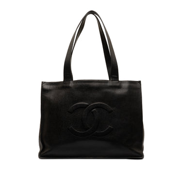 Black Chanel Caviar CC Tote Bag - Designer Revival