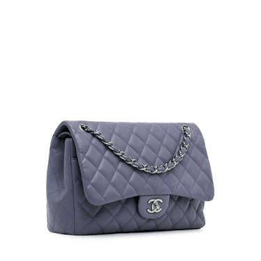 Purple Chanel Jumbo Classic Lambskin Double Flap Shoulder Bag - Designer Revival
