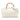 White Gucci Medium Calfskin Bamboo Shopper Satchel