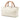 White Gucci Medium Calfskin Bamboo Shopper Satchel