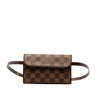 Brown Louis Vuitton Damier Ebene Pochette Florentine Belt Bag - Designer Revival