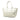 White Prada Vitello Daino Front Pocket Open Convertible Tote Satchel