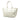 White Prada Vitello Daino Front Pocket Open Convertible Tote Satchel
