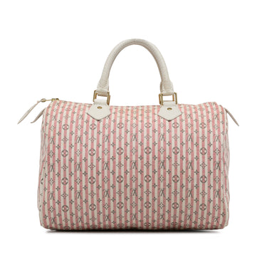 Pink Louis Vuitton Monogram Mini Lin Croisette Speedy 30 Boston Bag