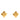 Gold Chanel CC Gold Plated Rhombus Clip on Earrings