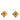 Gold Chanel CC Gold Plated Rhombus Clip on Earrings