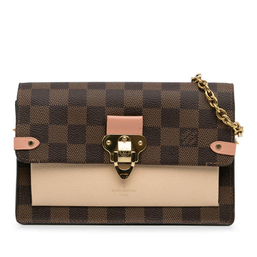 Brown Louis Vuitton Damier Ebene Vavin Wallet on Chain Crossbody Bag - Designer Revival
