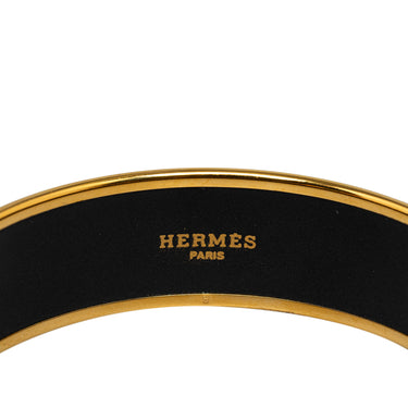 Gold Hermes Pride of Lions Wide Enamel Bracelet 65 - Designer Revival