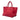Red Prada Vitello Daino Front Pocket Open Convertible Tote Satchel