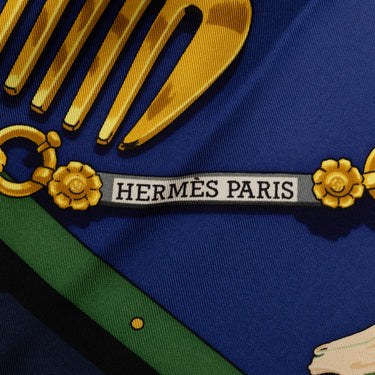 Blue Hermes Memoire d'Hermes Silk Scarf Scarves - Designer Revival