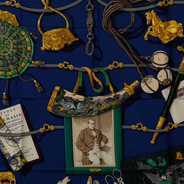 Blue Hermes Memoire d'Hermes Silk Scarf Scarves
