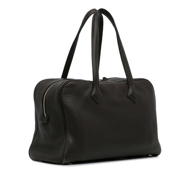 Brown Hermes Clemence Victoria II 35 Handbag - Designer Revival