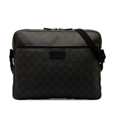 Black Gucci GG Supreme Crossbody Bag - Designer Revival
