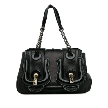 Black Fendi Leather B Shoulder Bag - Designer Revival