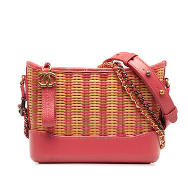 Pink Chanel Small Rattan Gabrielle Crossbody - Designer Revival