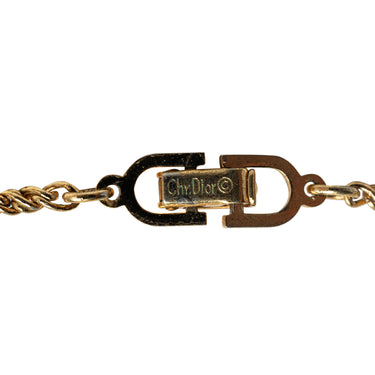 Gold Dior CD Oval Logo Chain Necklace - Designer Revival