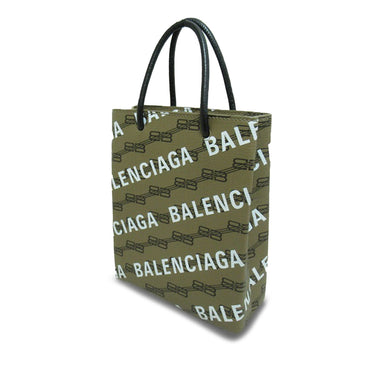 Brown Balenciaga BB Monogram Logo Shopping Tote Satchel