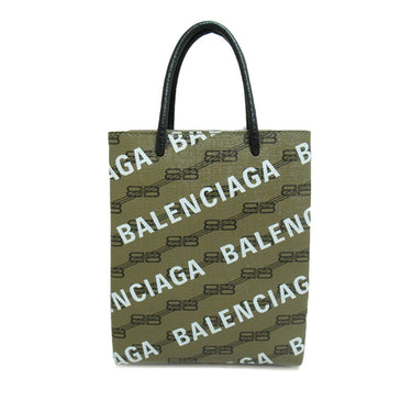 Brown Balenciaga BB Monogram Logo Shopping Tote Satchel - Designer Revival