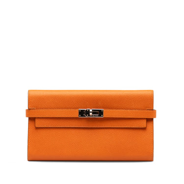 Orange Hermes Epsom Classic Kelly Wallet - Designer Revival