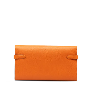 Orange Hermes Epsom Classic Kelly Wallet - Designer Revival