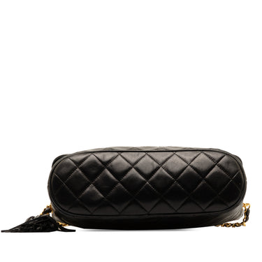 Black Chanel CC Quilted Lambskin Crossbody - Designer Revival