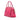 Pink Prada Saffiano Trimmed Tessuto Dome Satchel