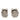 Silver Hermès Palladium Plated and Enamel Cage D H Push Back Earrings