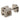 Silver Hermès Palladium Plated and Enamel Cage D H Push Back Earrings