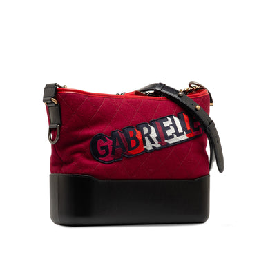 Red Chanel Small Wool Gabrielle Crossbody - Designer Revival