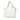 White Prada Vitello Daino Front Pocket Tote Satchel - Designer Revival