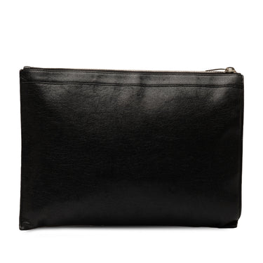 Black Saint Laurent Studded Leather Clutch Bag - Designer Revival