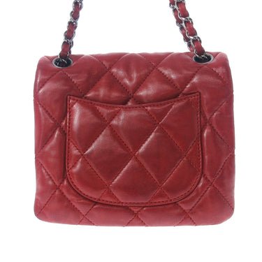 Red Chanel Mini Lambskin 3 Flap Crossbody Bag