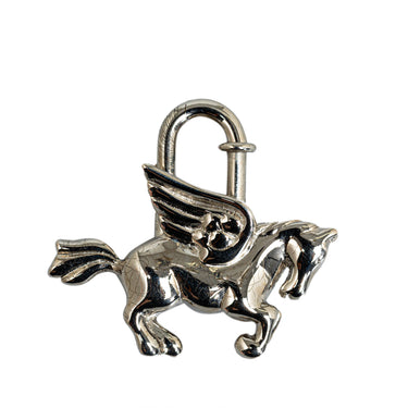 Silver Hermès Pegasus Cadena Lock Charm