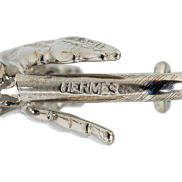Silver Hermès Pegasus Cadena Lock Charm