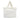 White Prada Spugna Terry Cloth Logo Tote