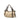 Beige Burberry Leather Trimmed Canvas Tote