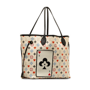 Beige Louis Vuitton Monogram Game On Neverfull MM Tote Bag - Designer Revival