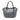 Gray Prada Metallic Leather Trimmed Tessuto Tote