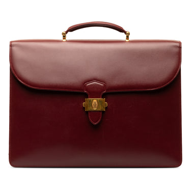 Red Cartier Must De Cartier Business Bag - Designer Revival