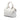 White Fendi Zucchino Coated Canvas Boston Bag